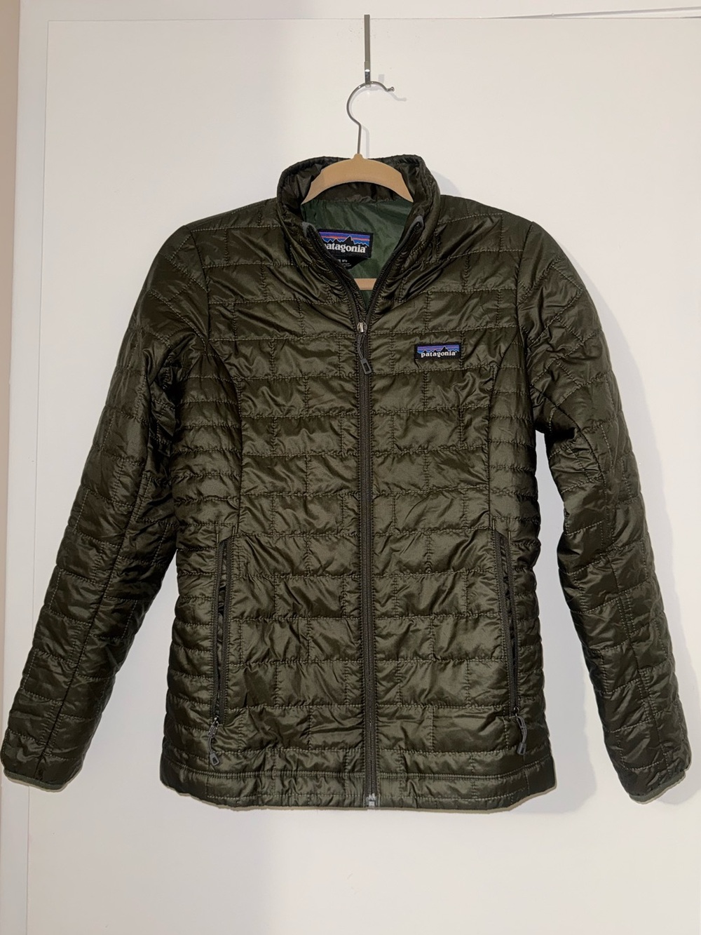 Patagonia Olive Green Quilted Lightweight Puffer Jacket